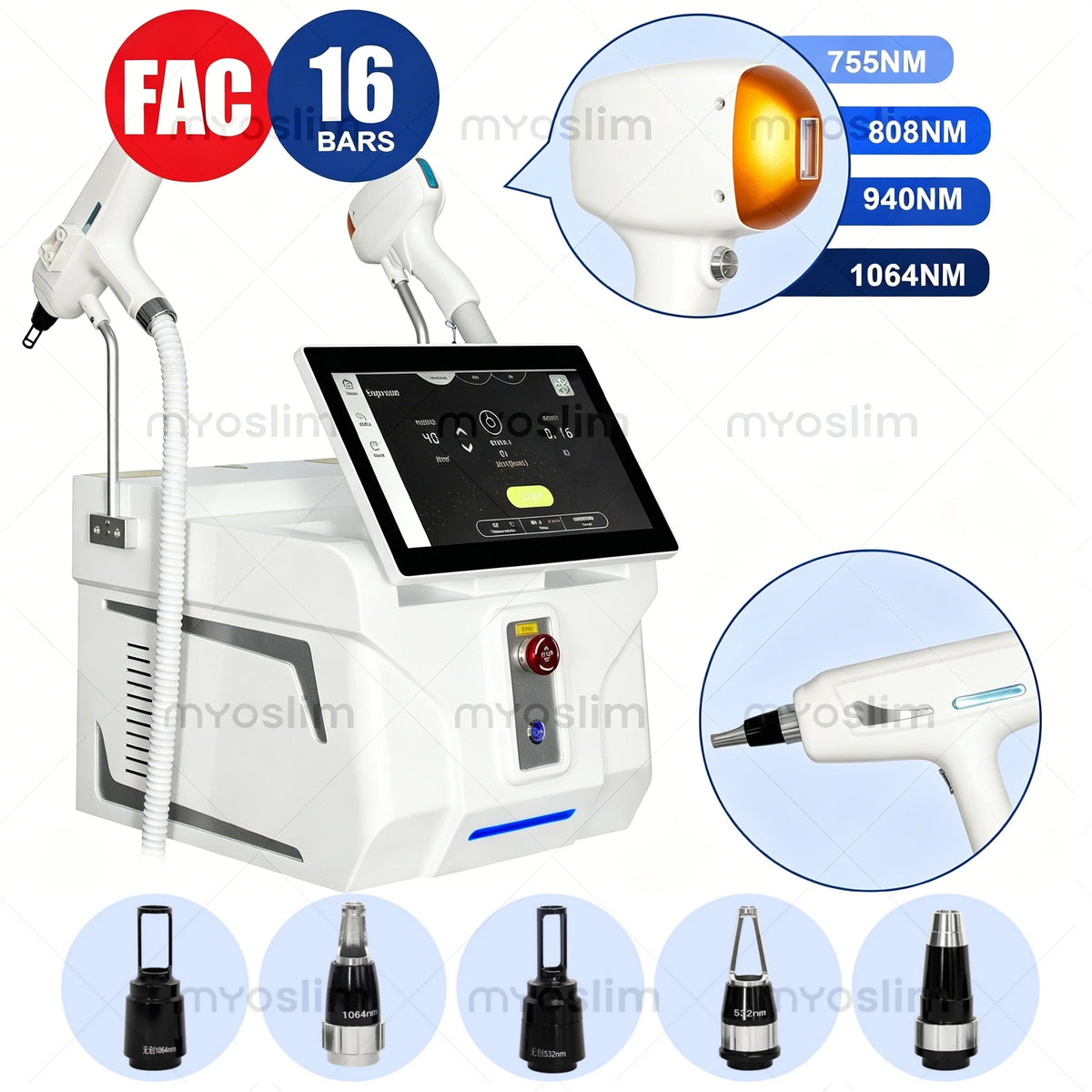 2In1 Soprano Titanium Ice Platinum FAC 6 Wavelength Diode Laser 808+Picosecond Painless Permanent Hair Removal Tattoo Removal
