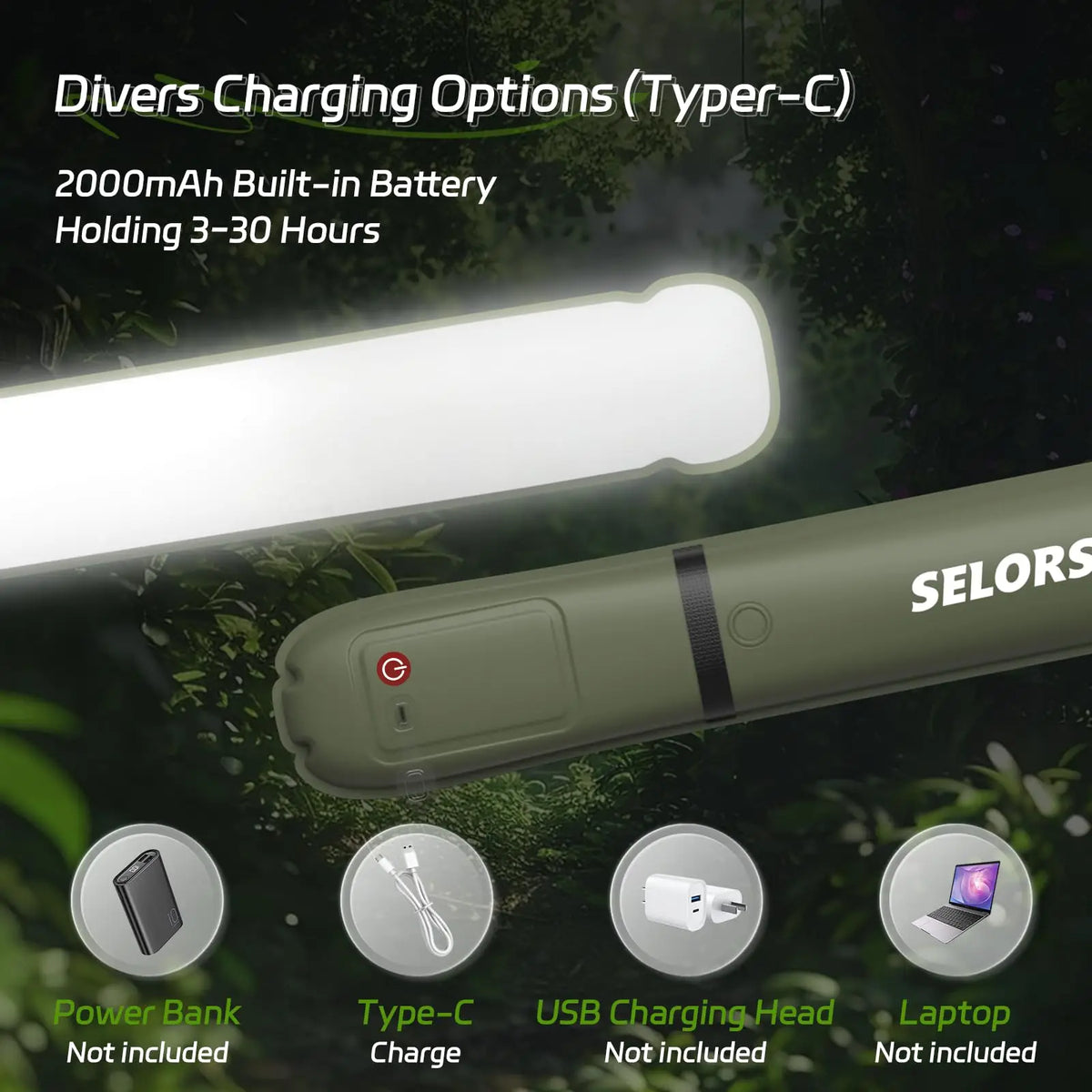 Selorss Rechargeable Inflatable Camping Tent Lamp
