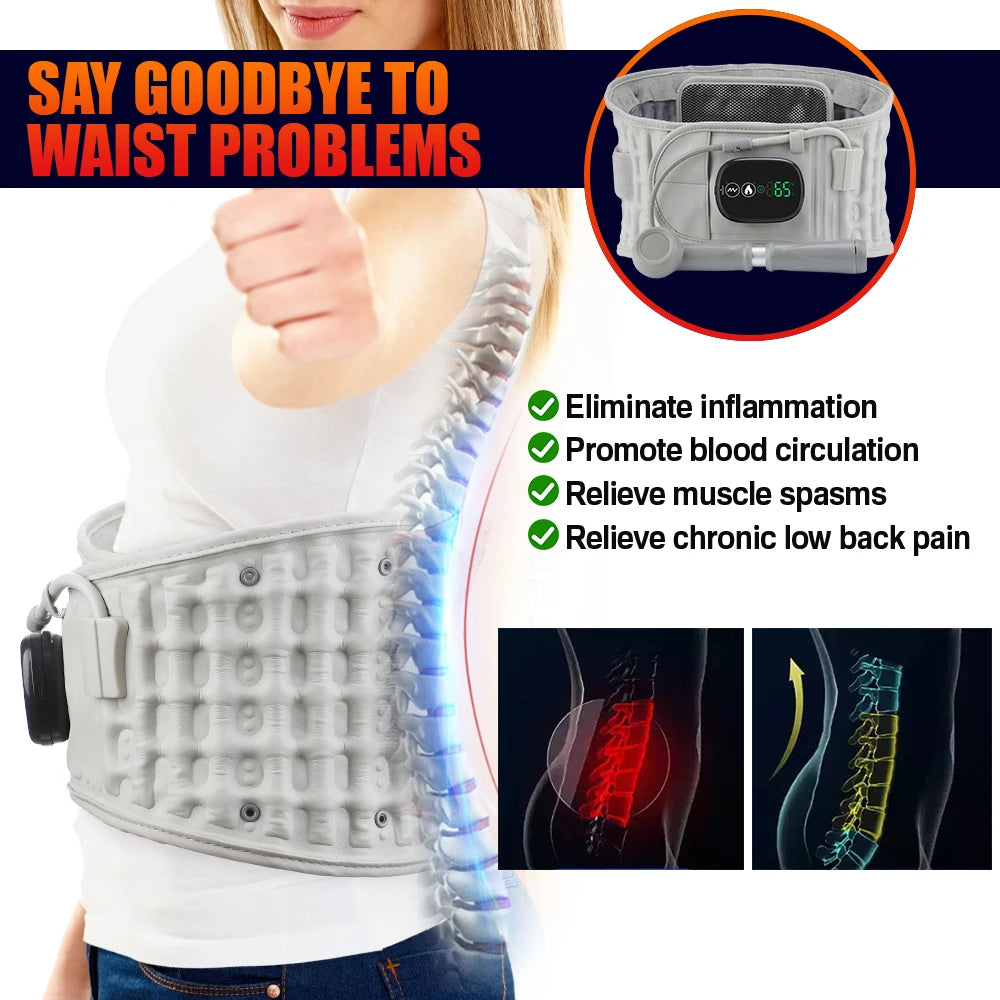 Moajaza Heated Waist Massager With Lumbar Support Belt