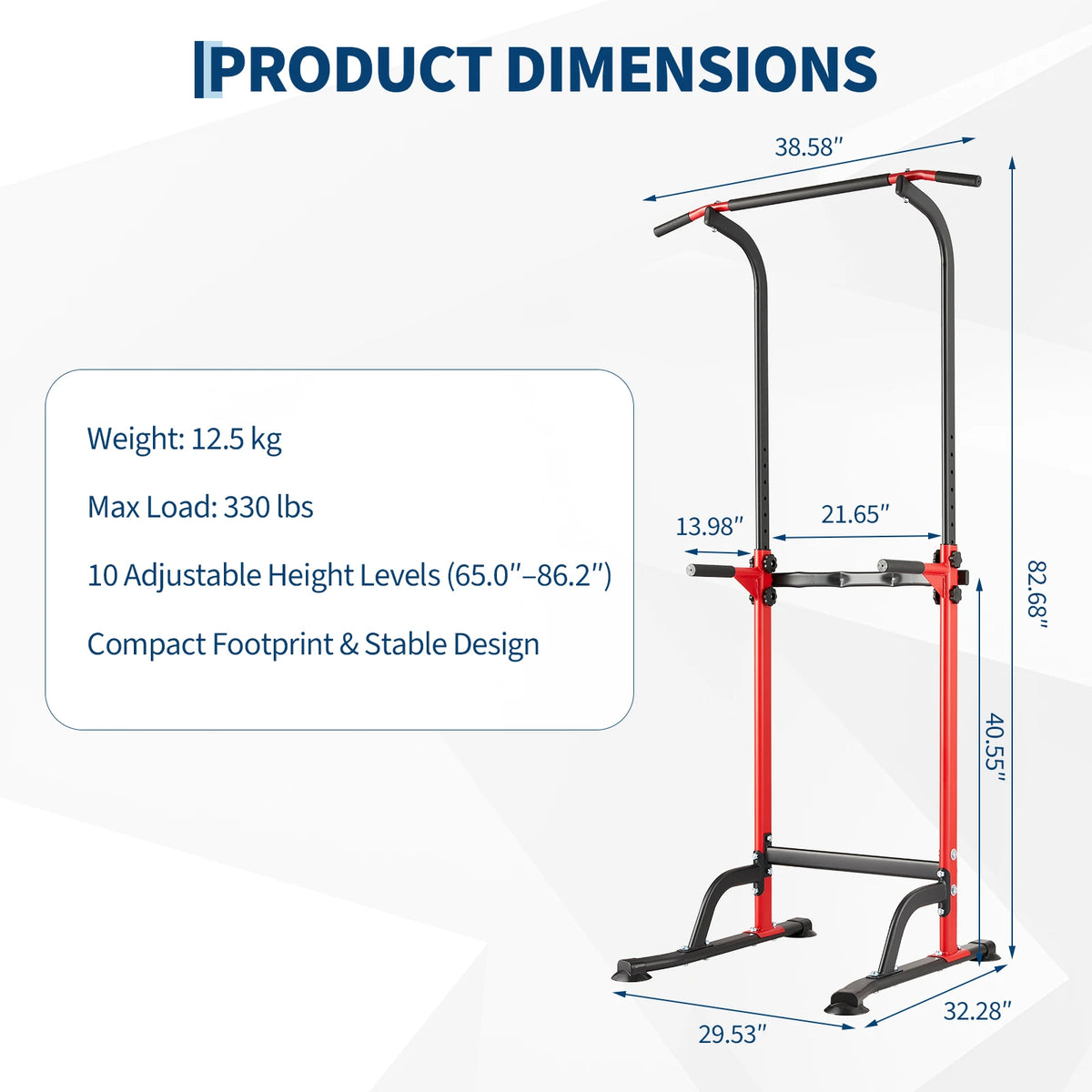 Heavy Duty Power Tower With Adjustable Dip Station