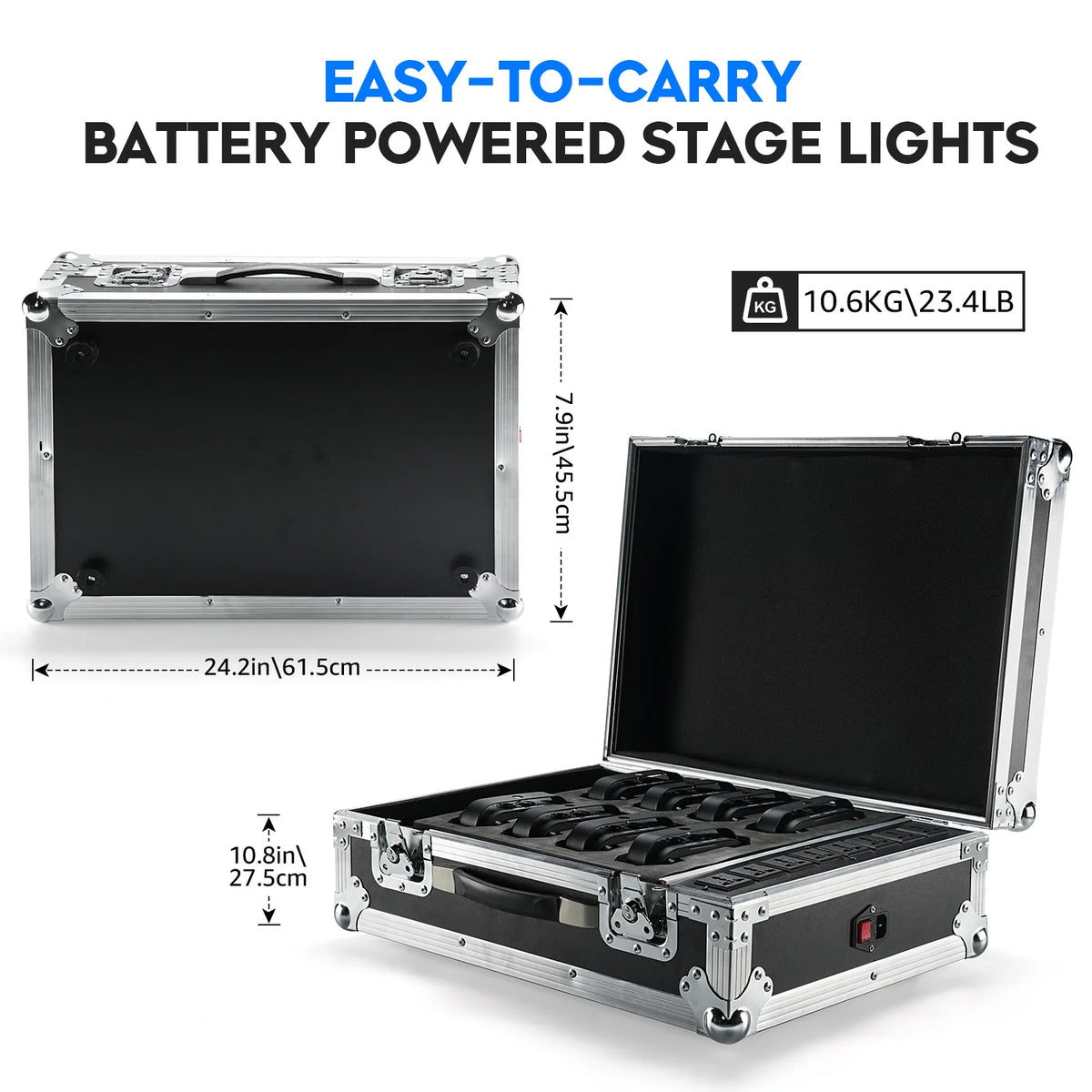 U'King Mini Rechargeable Par Stage Lights With Case