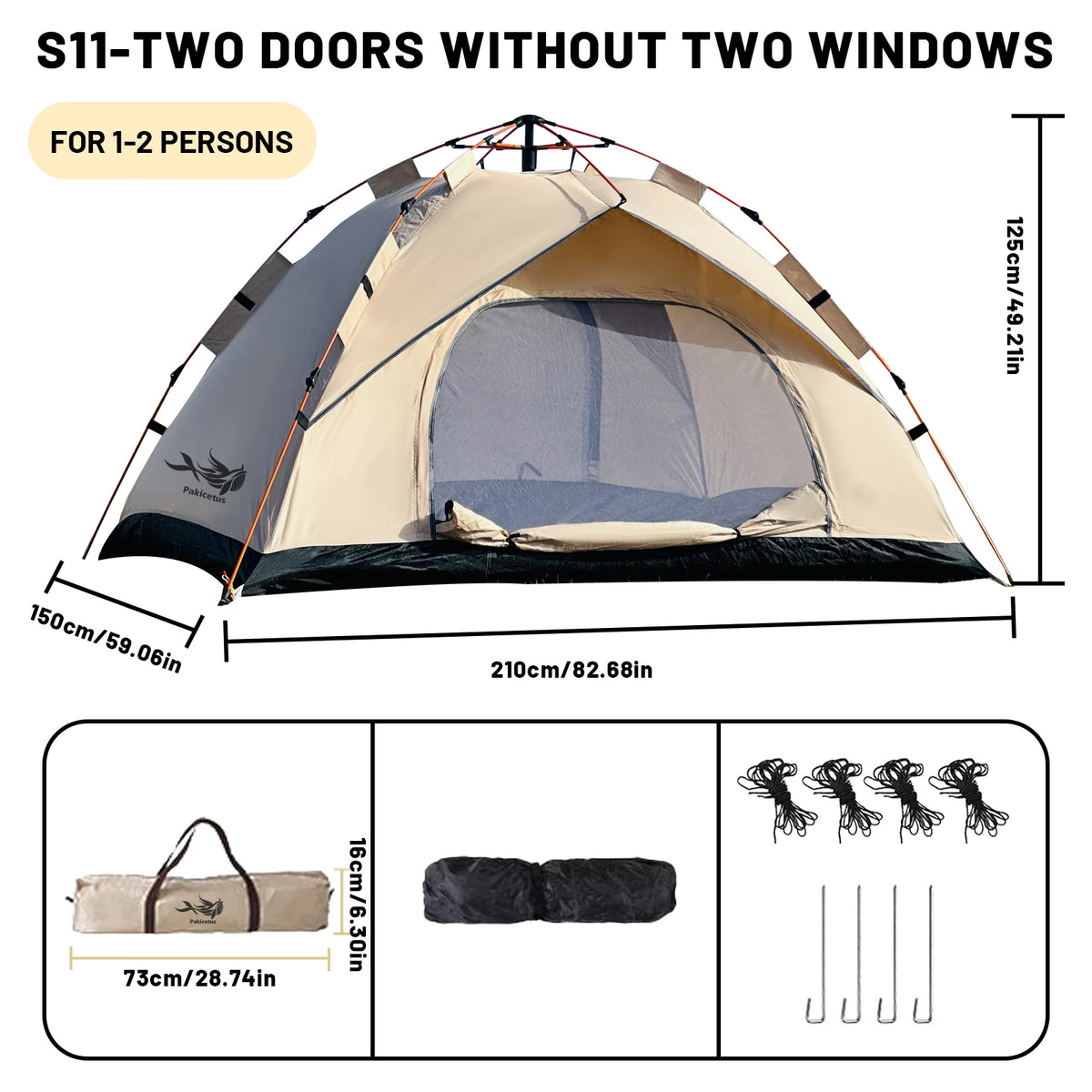 Pakicetus Automatic Pop Up Camping Tent