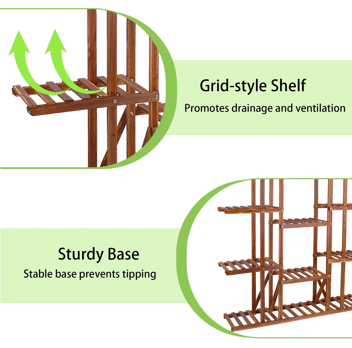 Wisfor Wooden Multi Tier Plant Stand For Indoor Use
