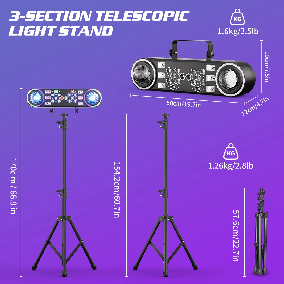 Rudderstar 7in1 RGBW LED Magic Ball Stage Light