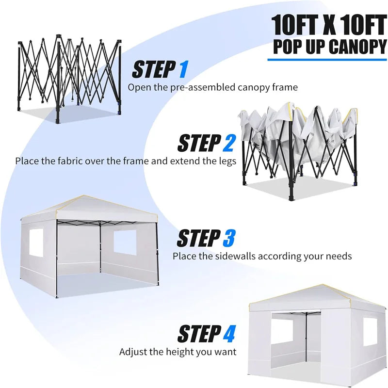 Tooluck Commercial Pop Up Canopy With Ventilated Sidewalls