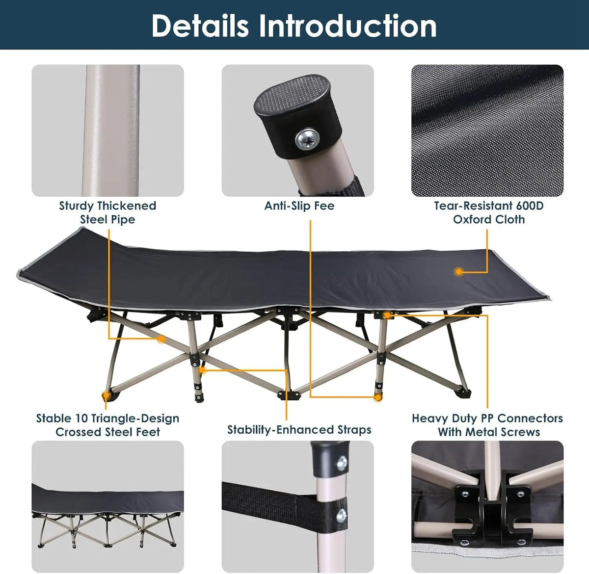 Foldable Metal Garden Lounge Chair With Pearl Foam Mattress