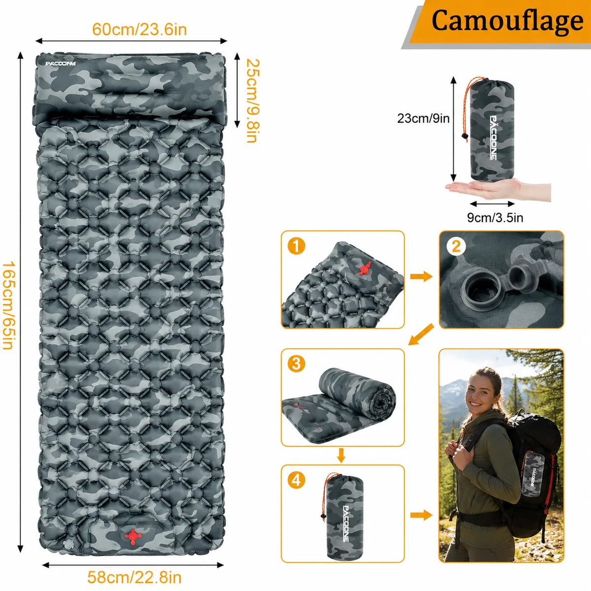 Waterproof Foldable Inflatable Camping Sleeping Pad