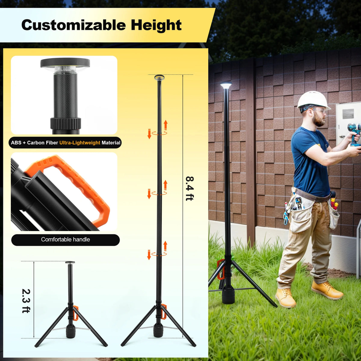 Portable Rechargeable Work Light With Remote Control