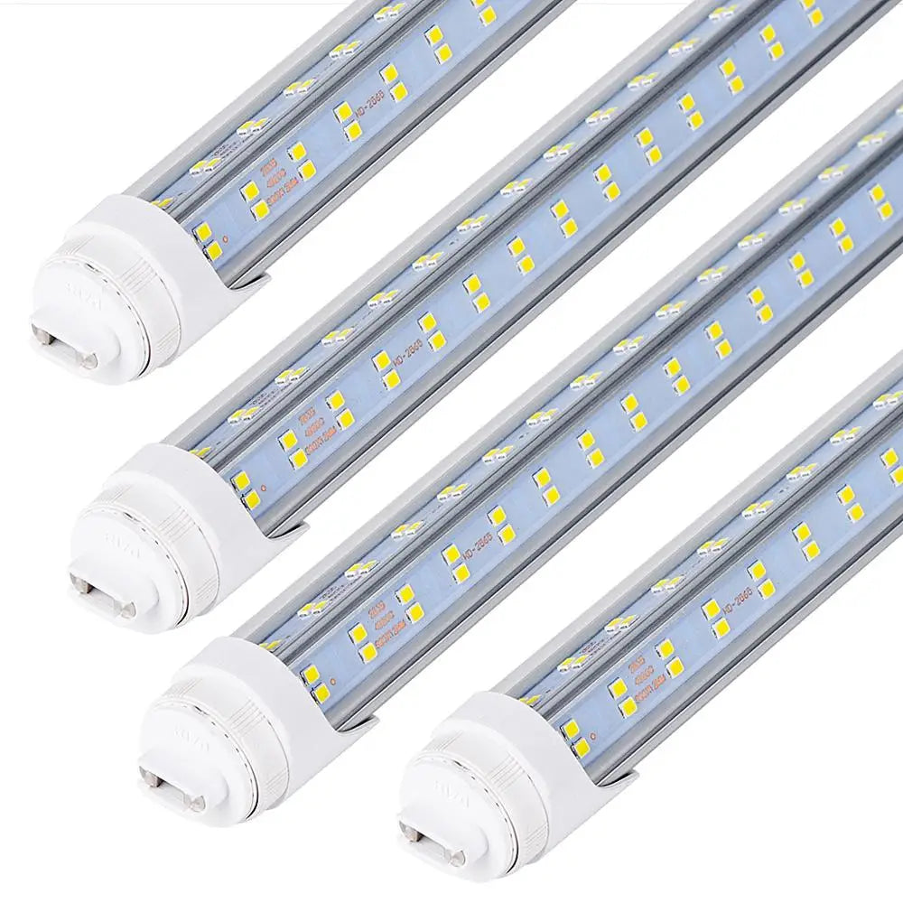 20PCS R17D/HO 8FT LED Bulb - Rotate V Shaped, 6000K Cold White 120W, 14500LM, 110W Equivalent F96T12/DW/HO, Clear Cover