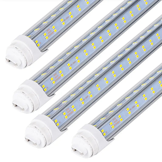 20PCS R17D/HO 8FT LED Bulb - Rotate V Shaped, 6000K Cold White 120W, 14500LM, 110W Equivalent F96T12/DW/HO, Clear Cover