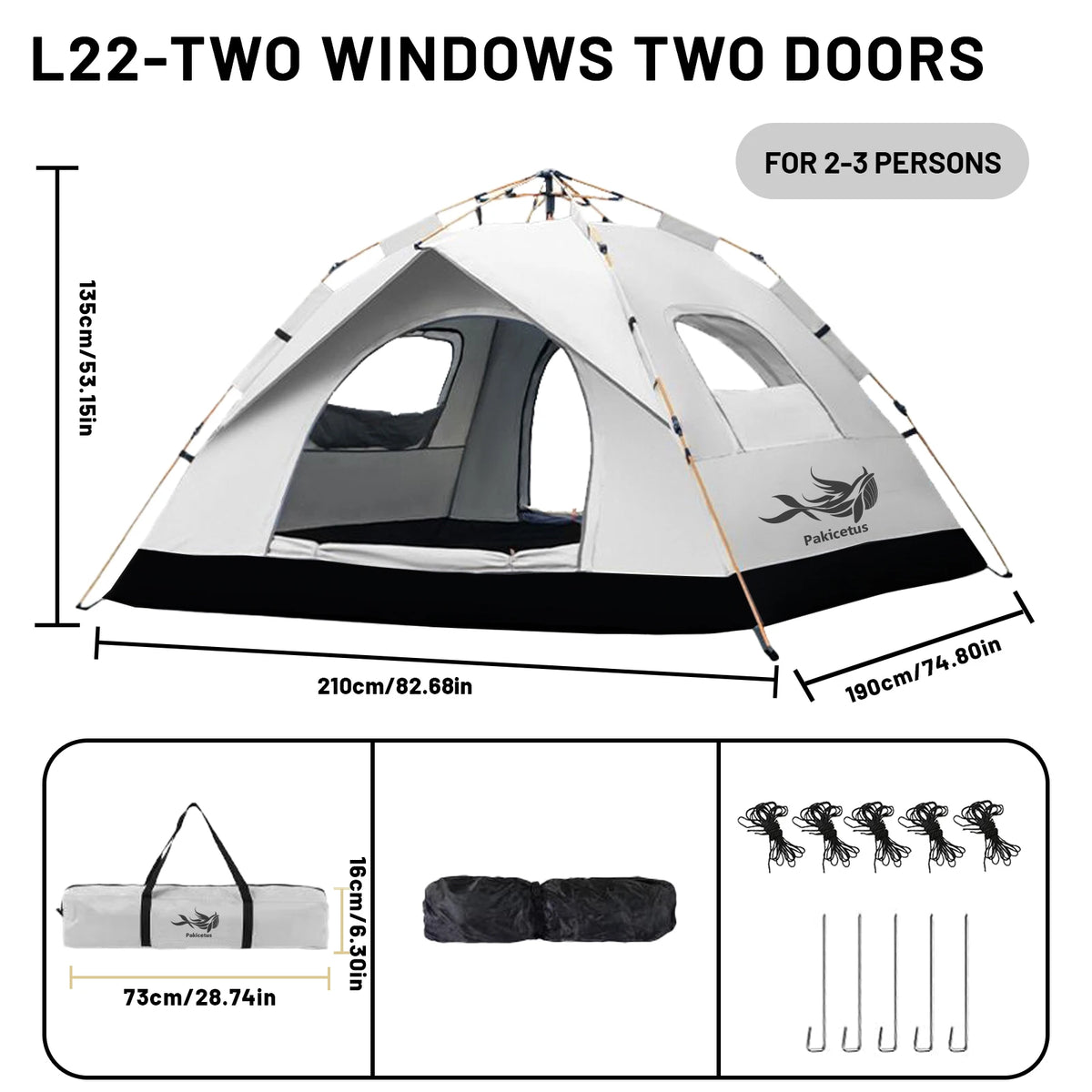 Pakicetus Instant Pop Up Waterproof Sunshade Canopy