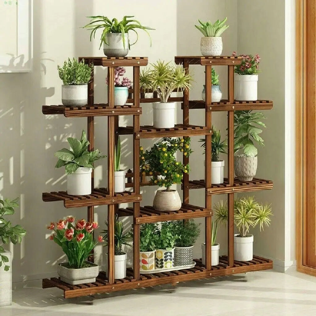 Wisfor Wooden Multi Tier Plant Stand For Indoor Use