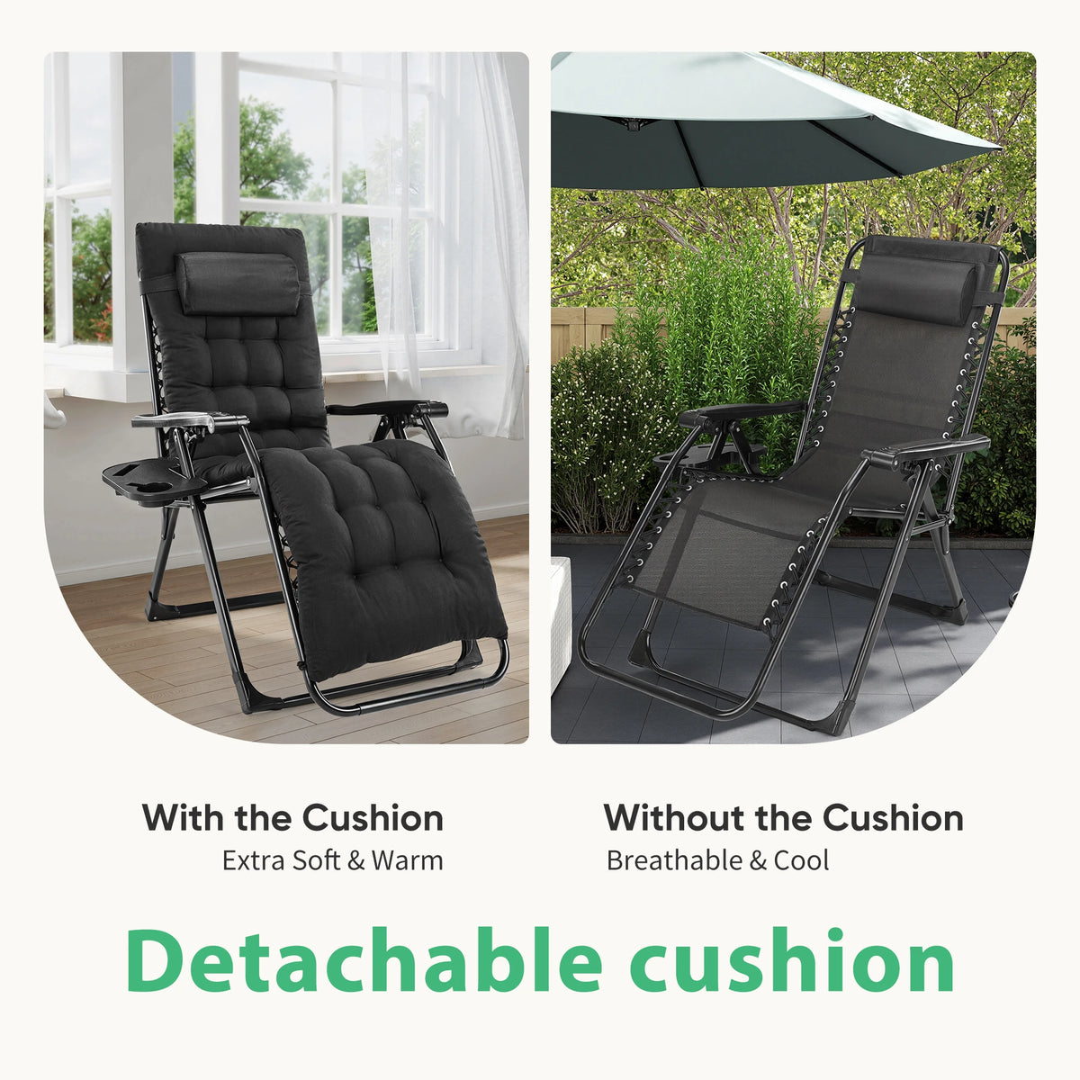 JHK Zero Gravity Recliner Chair With Cup Holder