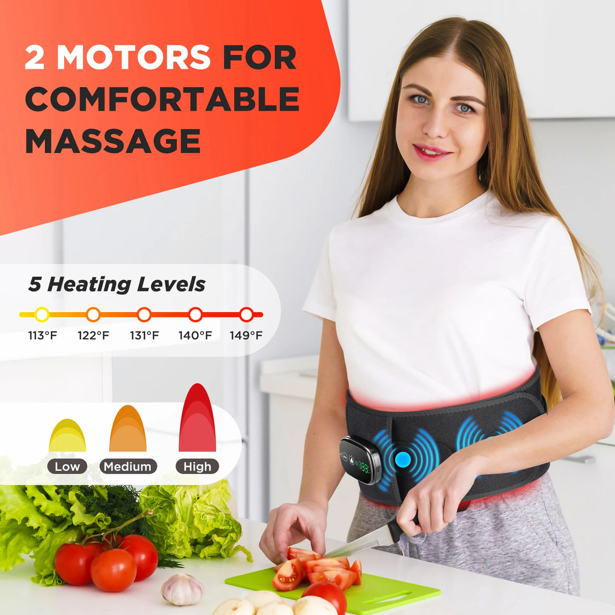 Hailicare Heated Lumbar Support Belt With Vibration
