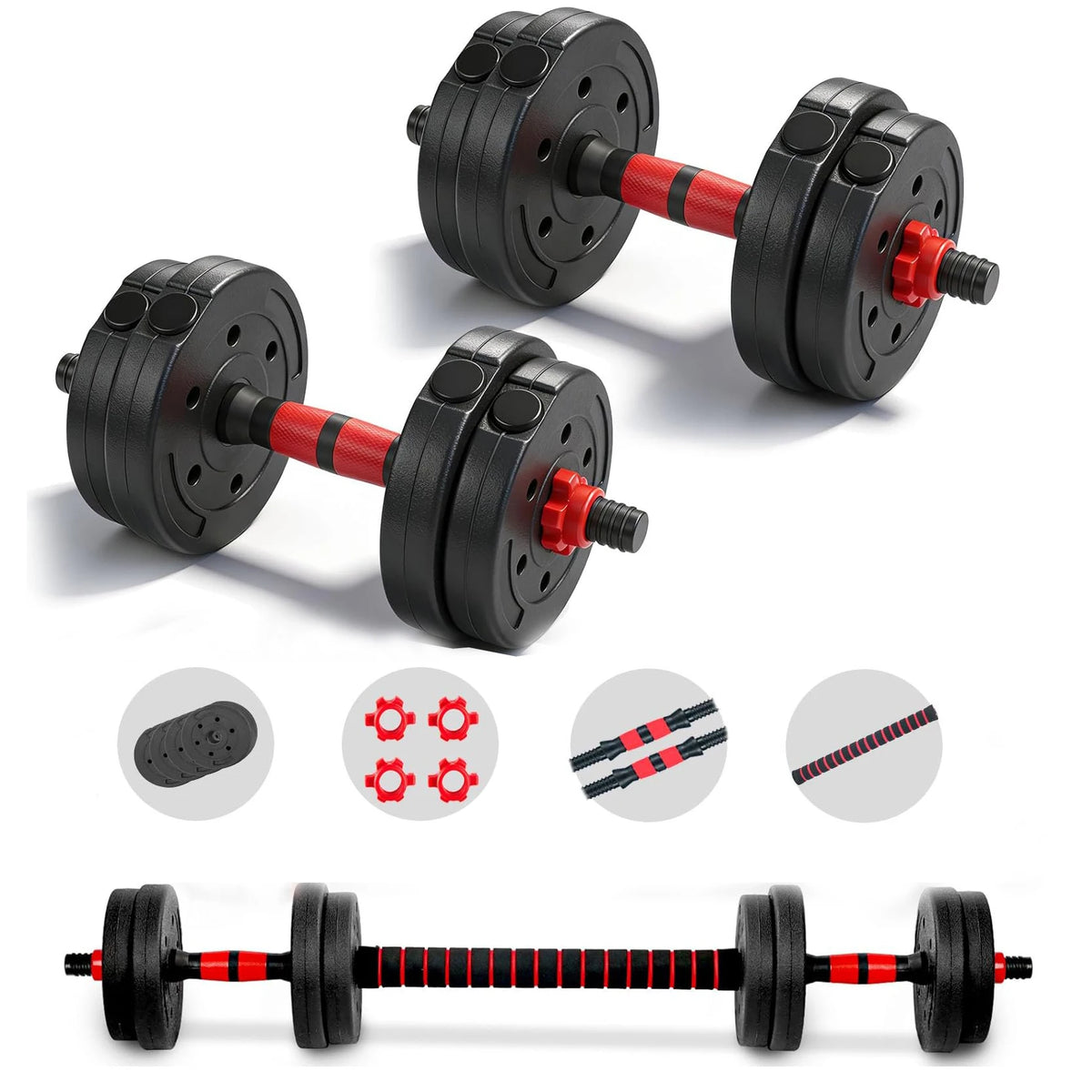 Adjustable Convertible Dumbbell And Barbell Set