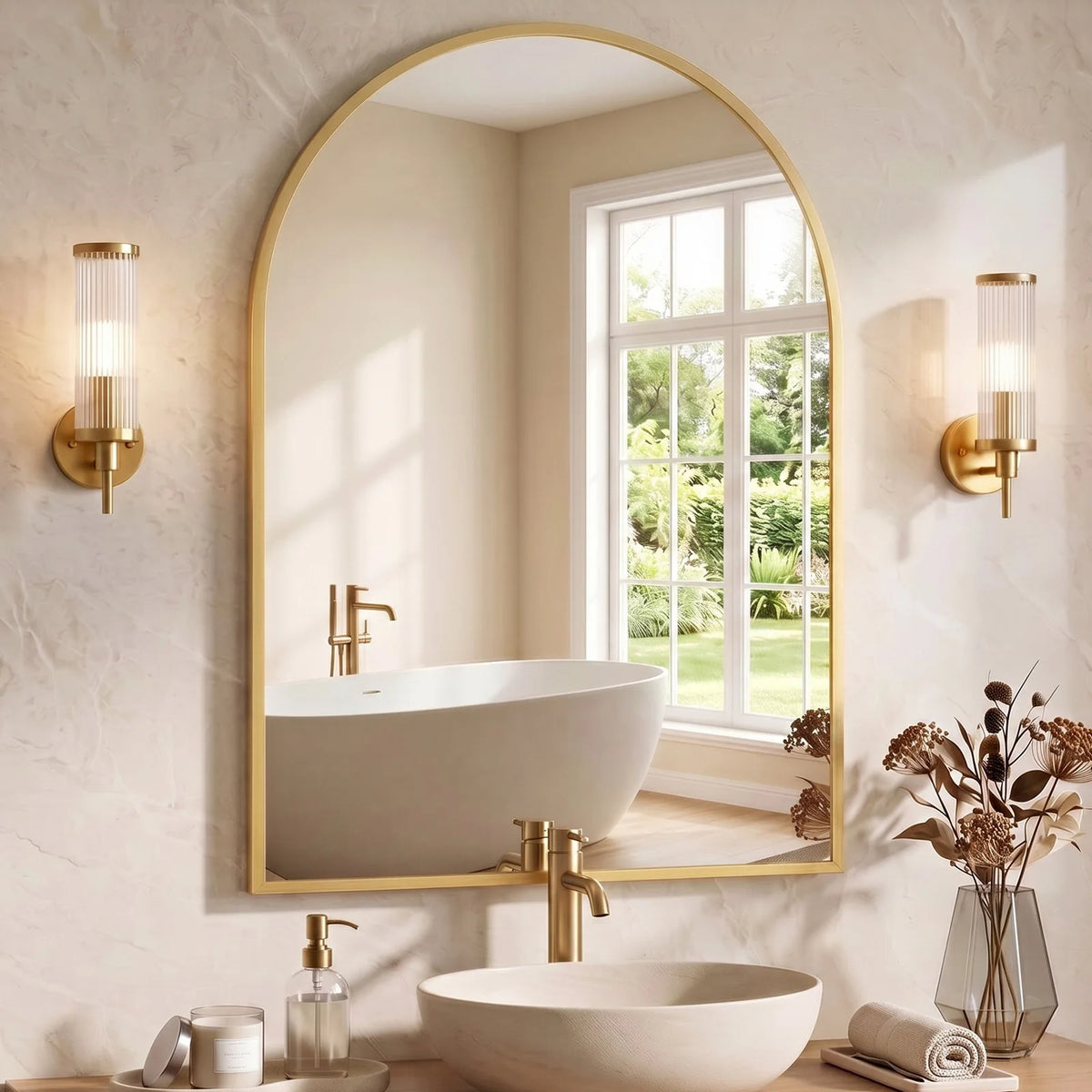 MCQ Arched Wall Mounted Bathroom Vanity Mirror