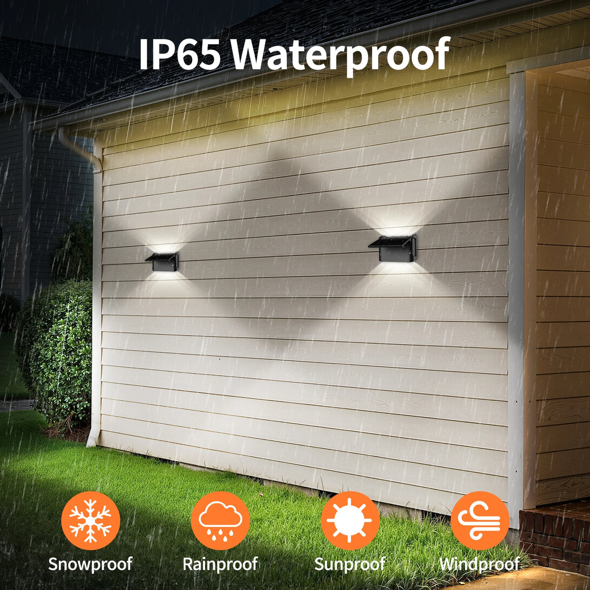 Intelamp Solar Wall Lights 2 Pack Outdoor