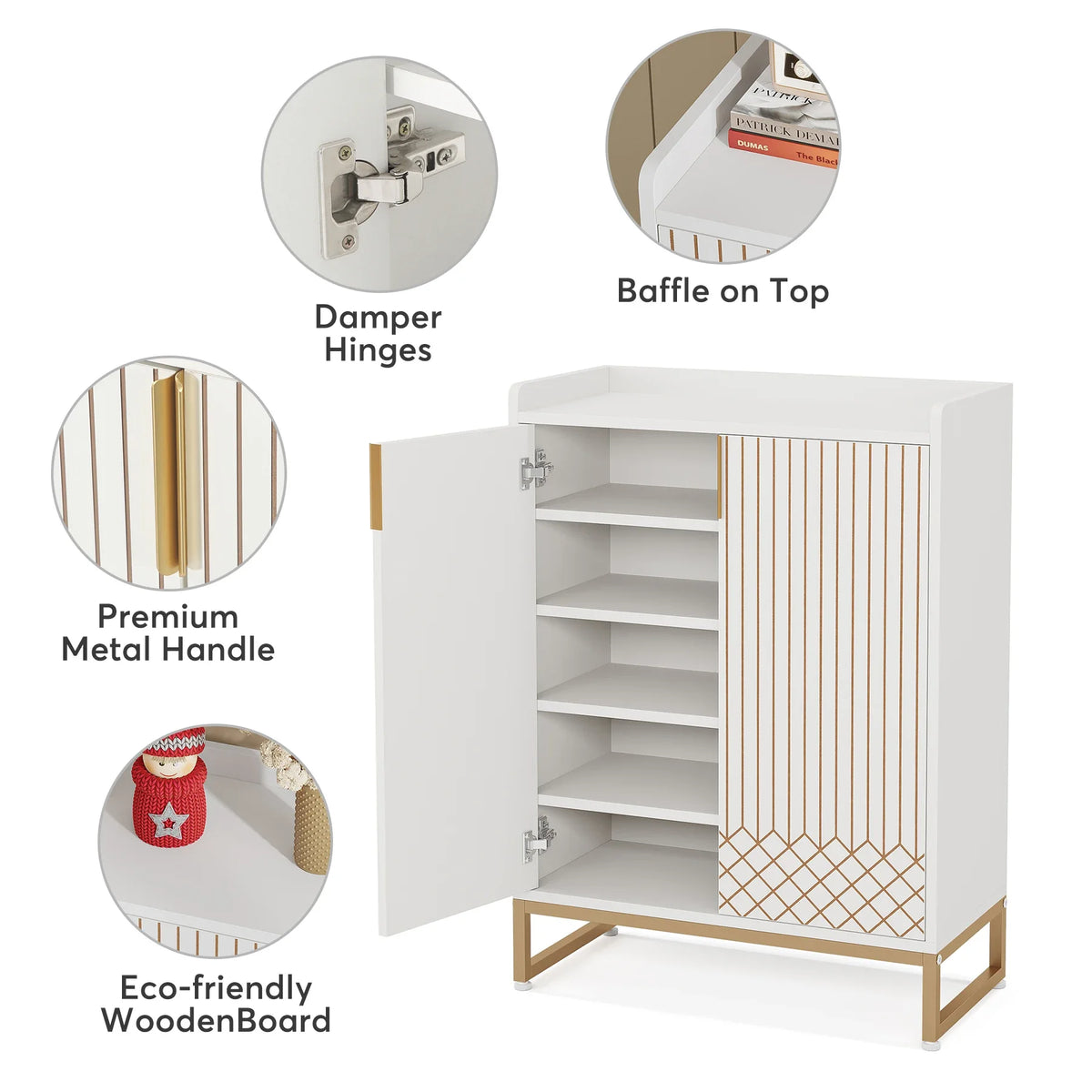 Tribesigns Modern Wood Shoe Cabinet