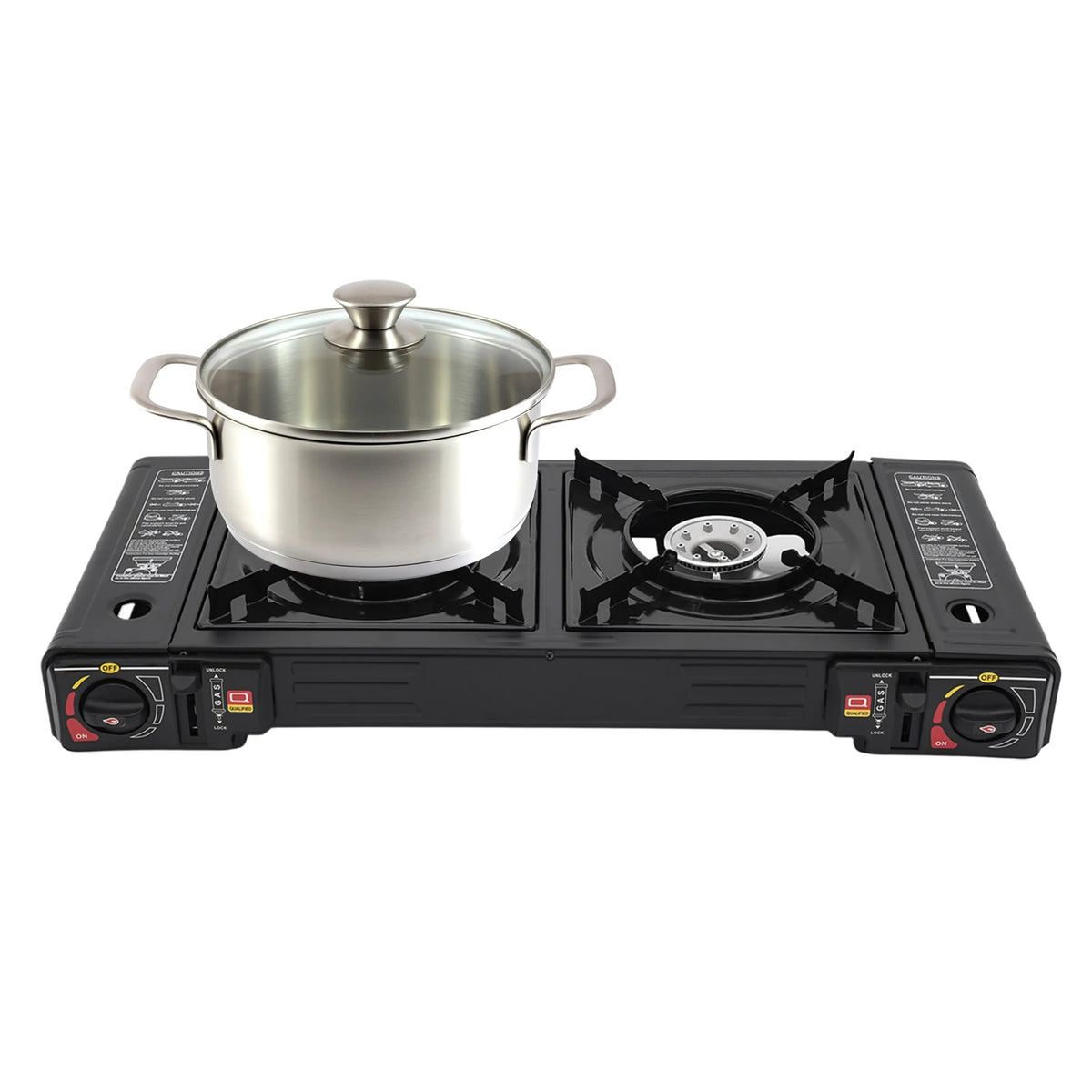 Dual Burner Portable Camping Stove With Storage Case