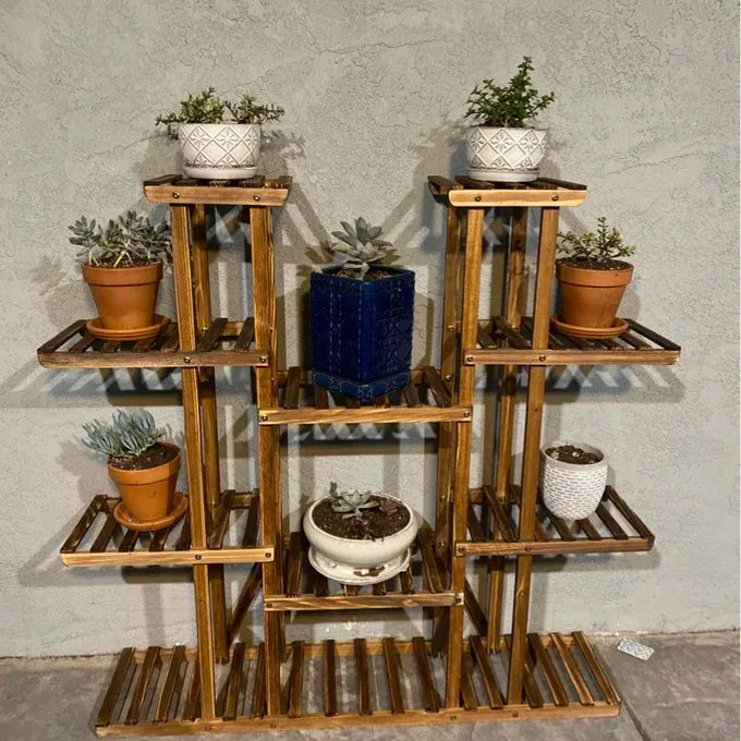 Wisfor Wooden Multi Tier Plant Stand For Indoor Use