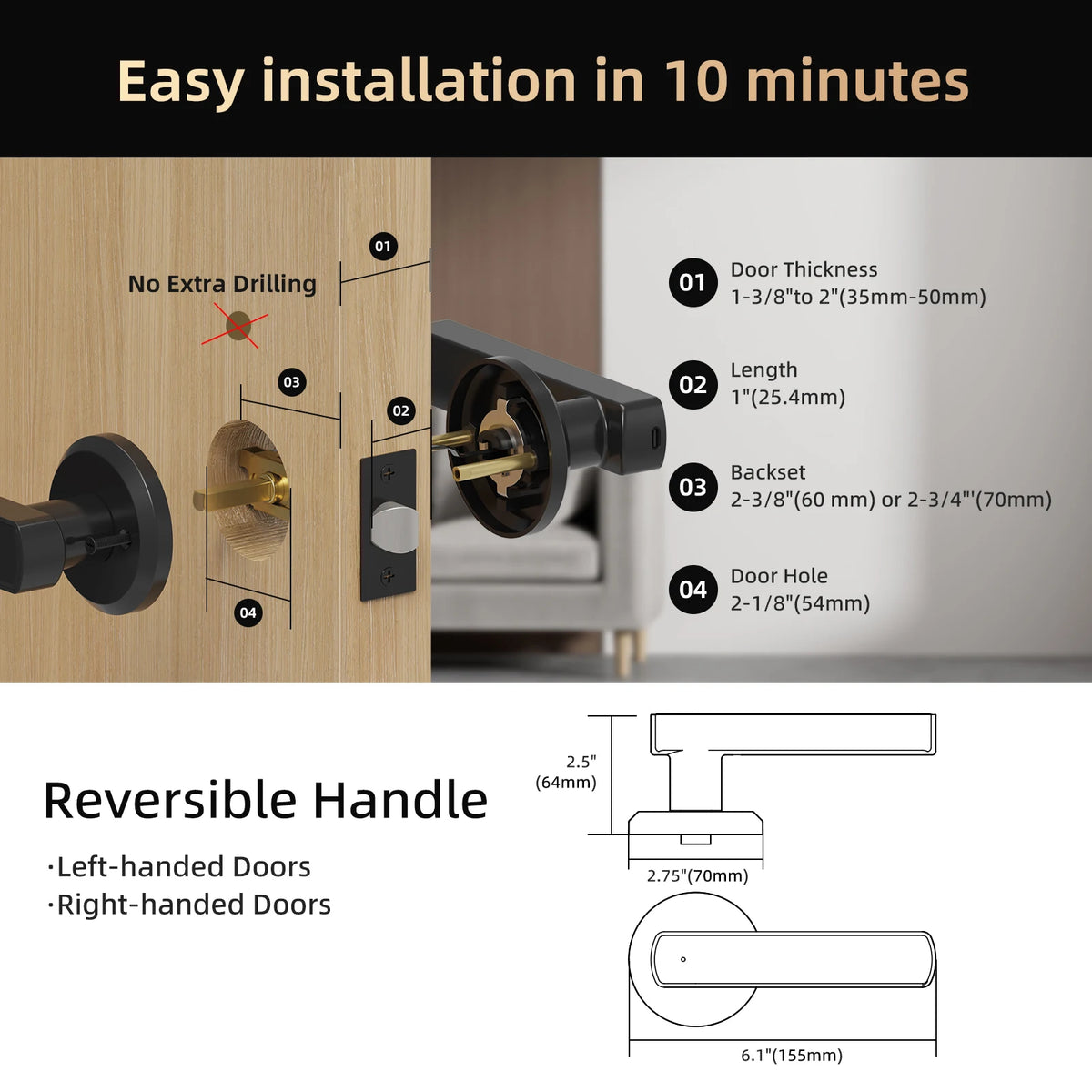 Viladepot Bluetooth Fingerprint Smart Door Lock
