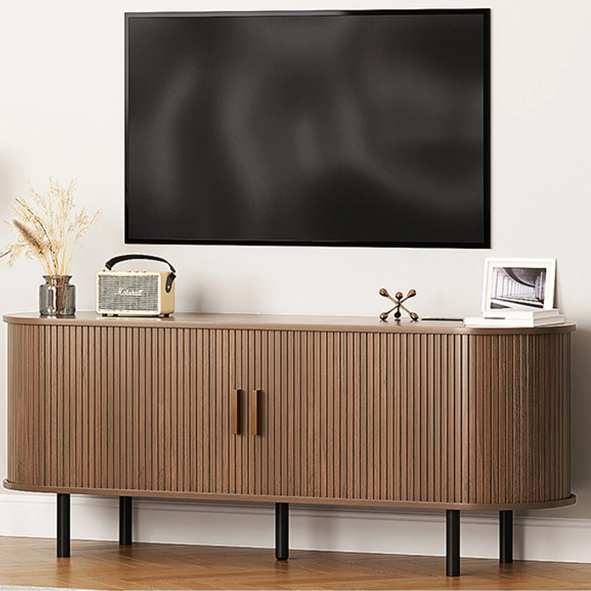 Onbrill Modern TV Stand With Storage And Power Outlet