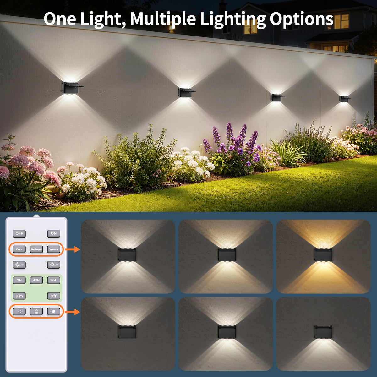Intelamp Solar Wall Lights 2 Pack Outdoor
