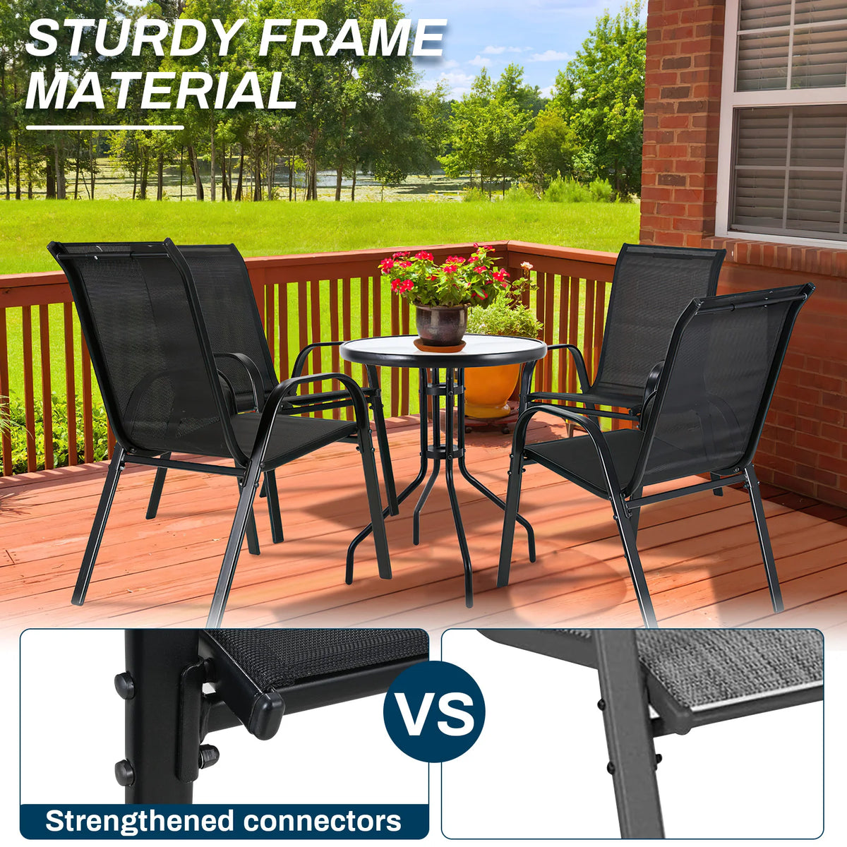 Heavy Duty Steel Folding Outdoor Garden Chair