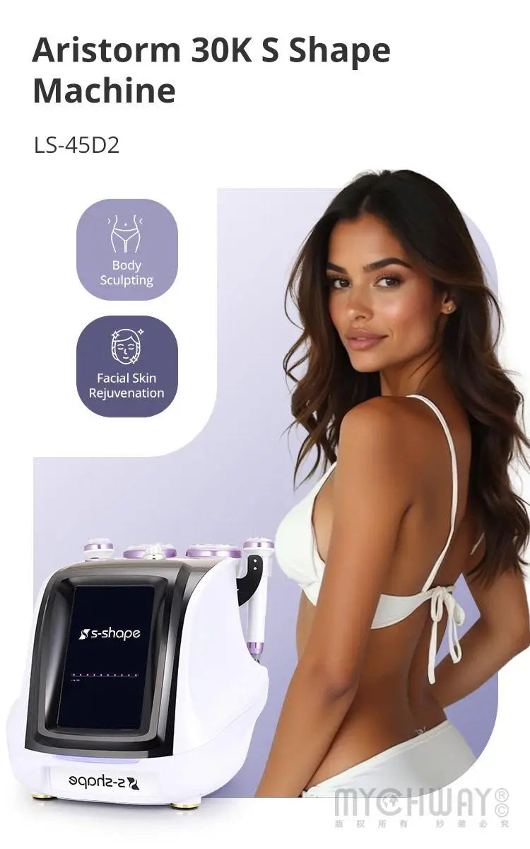 Professional S Shape Ultrasound EMS Vacuum Cavitation Machine for Body & Face Care