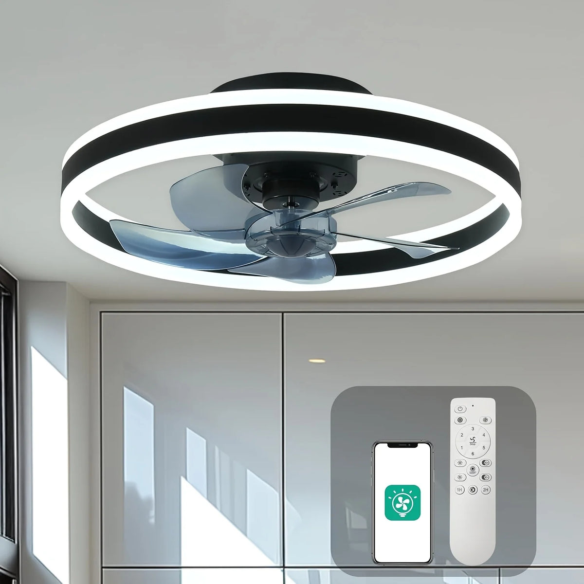 Orison Led Flush Mount Ceiling Fan With Remote