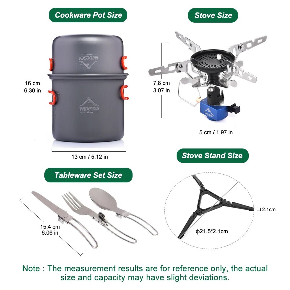 Widesea Portable Aluminum Camping Cookware Set