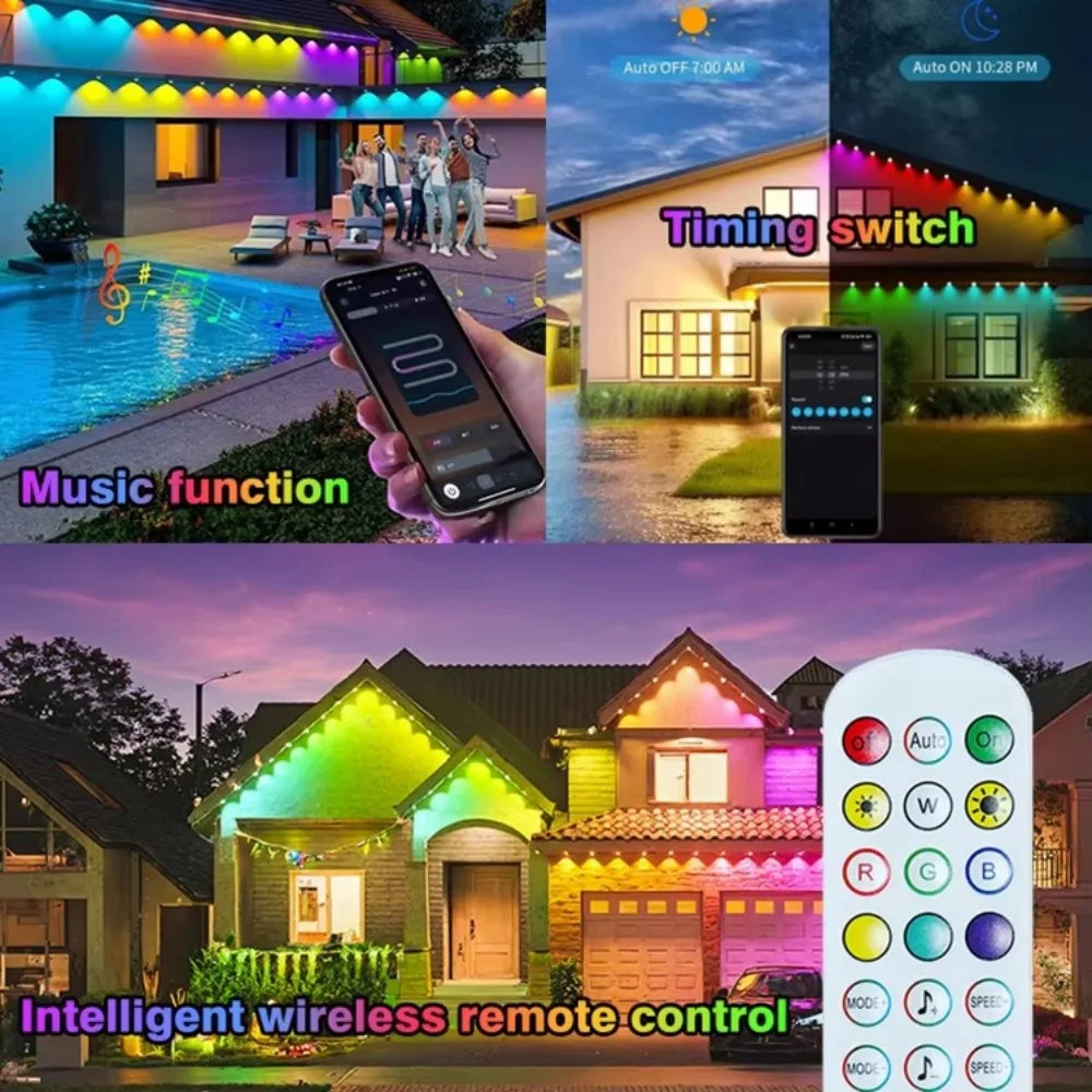 MIMIRGB Smart Outdoor LED String Lights With App Control