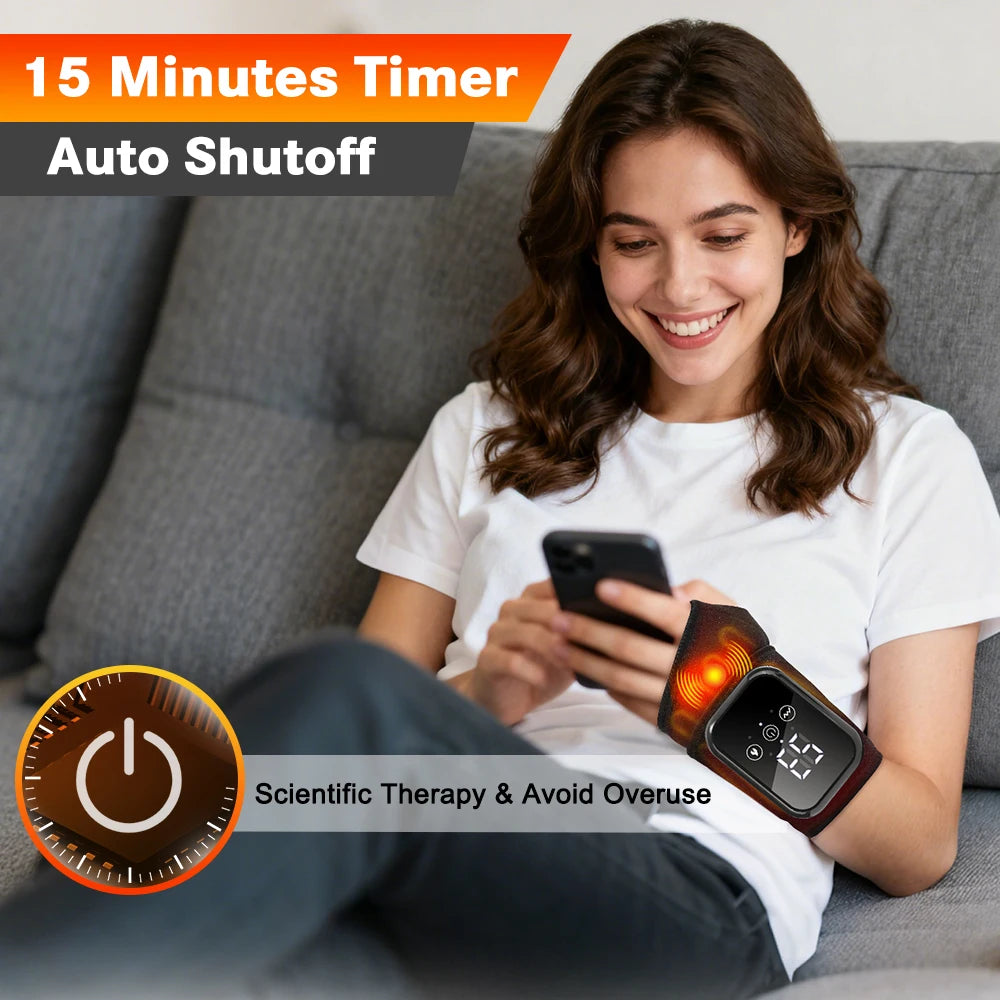 Agdoad Heated Wrist Massager Brace With Vibration