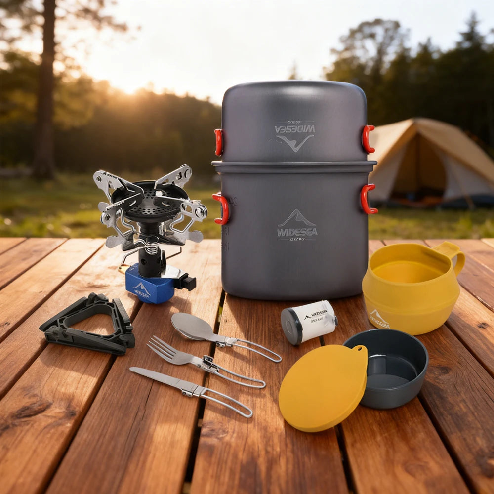 Widesea Portable Aluminum Camping Cookware Set