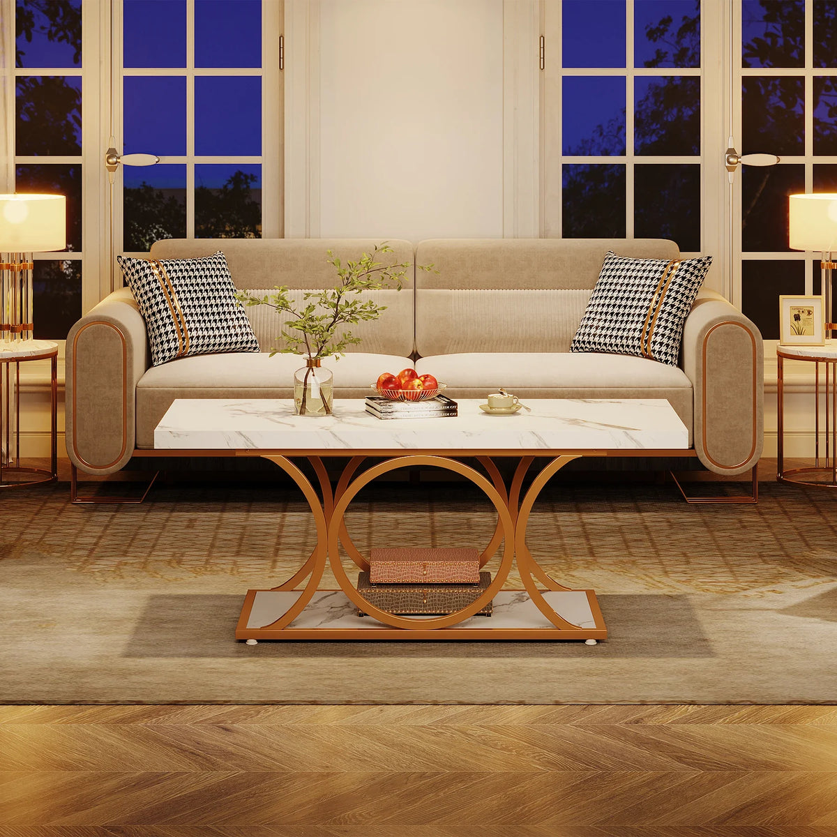 Tribesigns Modern Rectangle Wooden Coffee Table