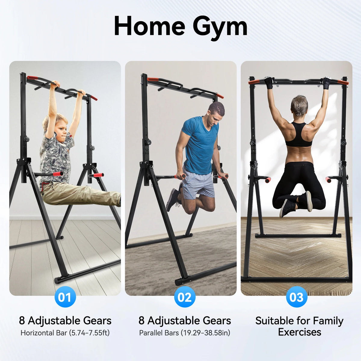Foldable Adjustable Pull Up Station For Home