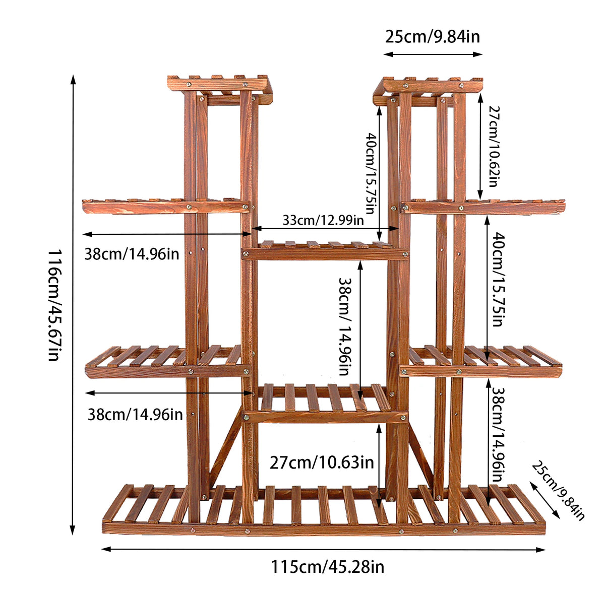 Wisfor Wooden Multi Tier Plant Stand For Indoor Use