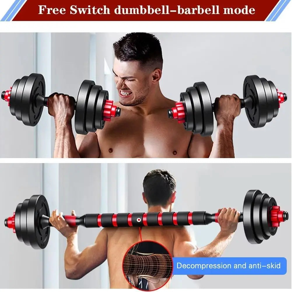 Adjustable Convertible Dumbbell And Barbell Set