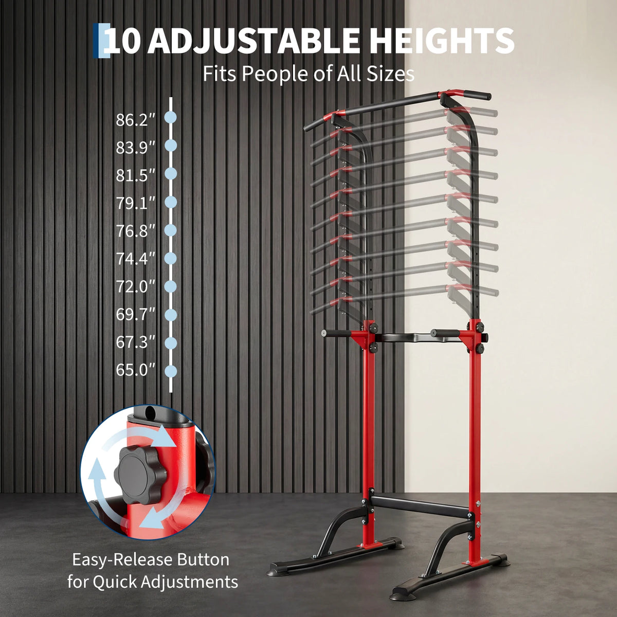 Heavy Duty Power Tower With Adjustable Dip Station