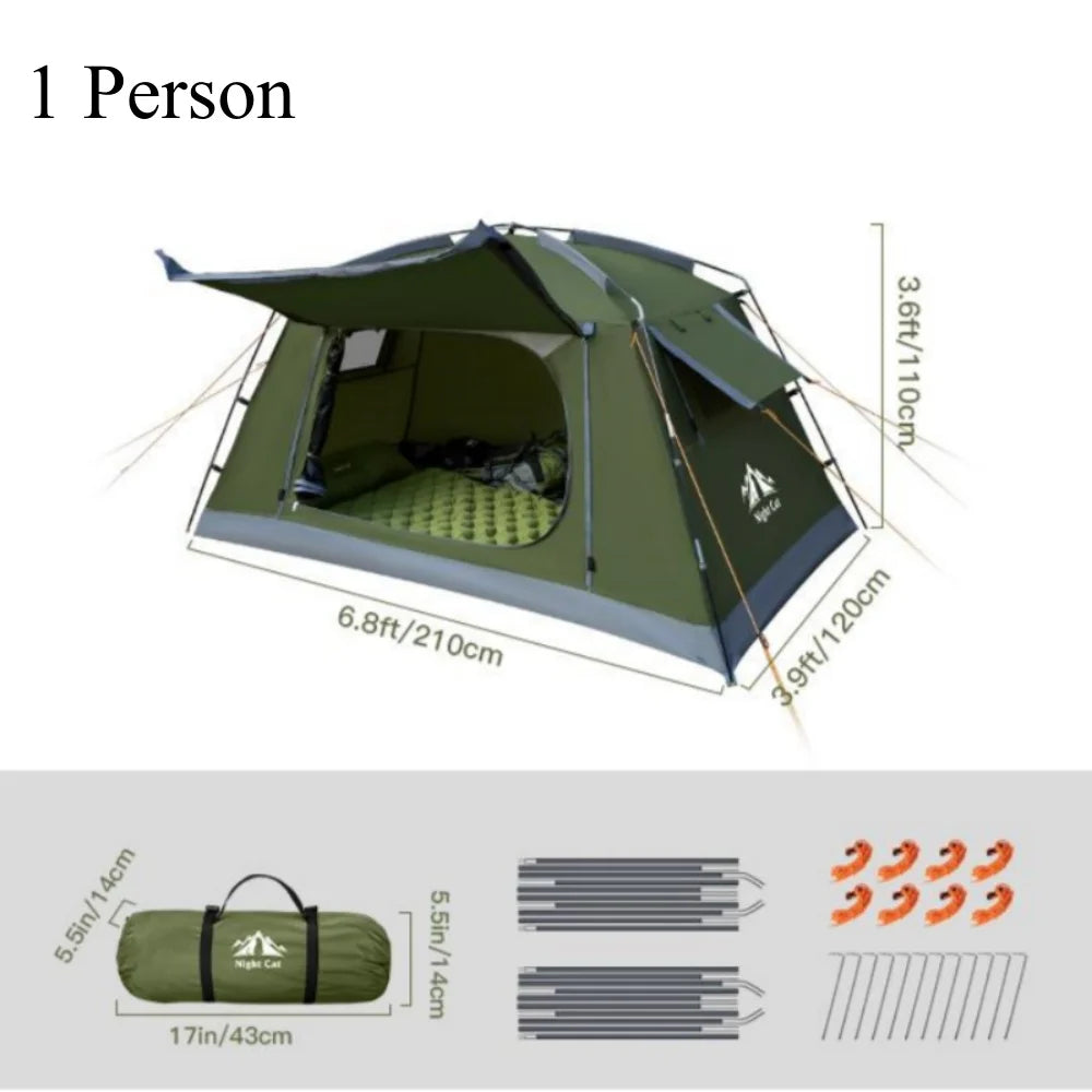 Night Cat Waterproof Dual Layer Camping Tent