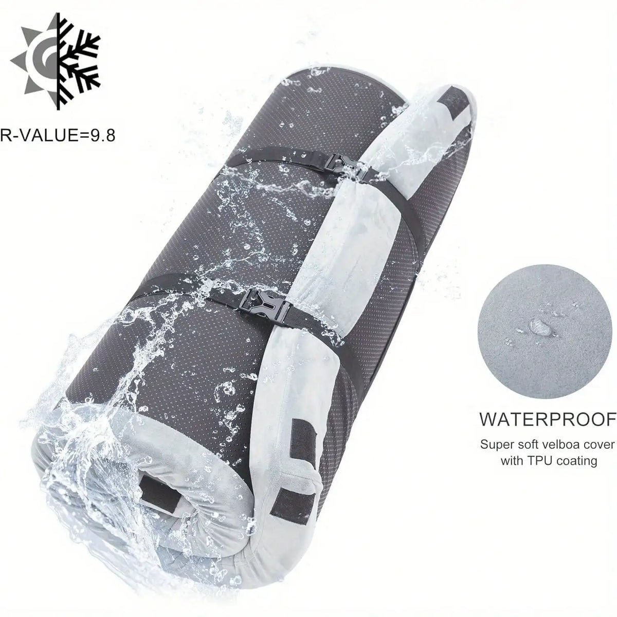 Waterproof Roll Up Camping Memory Foam Pad