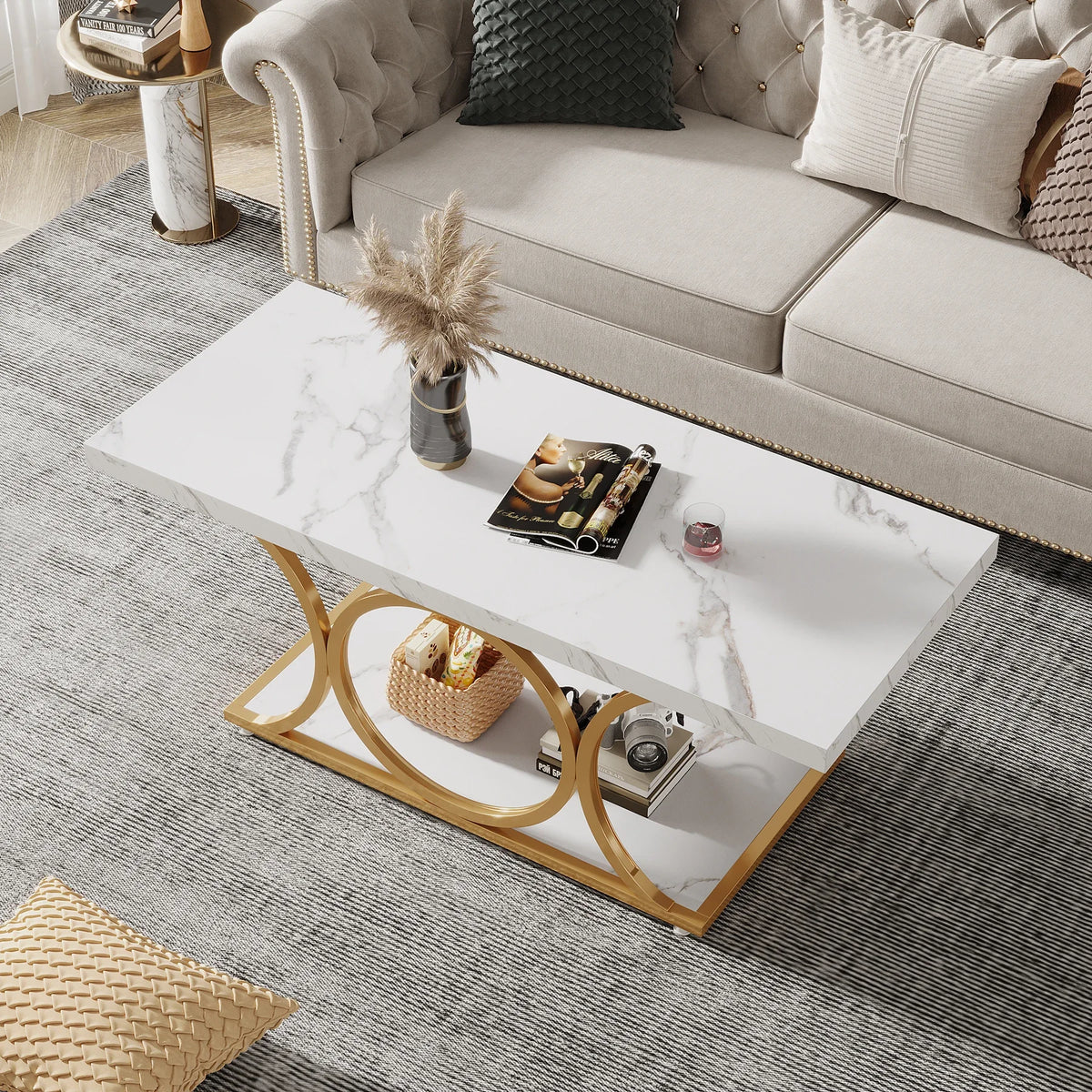 Tribesigns Modern Rectangle Wooden Coffee Table