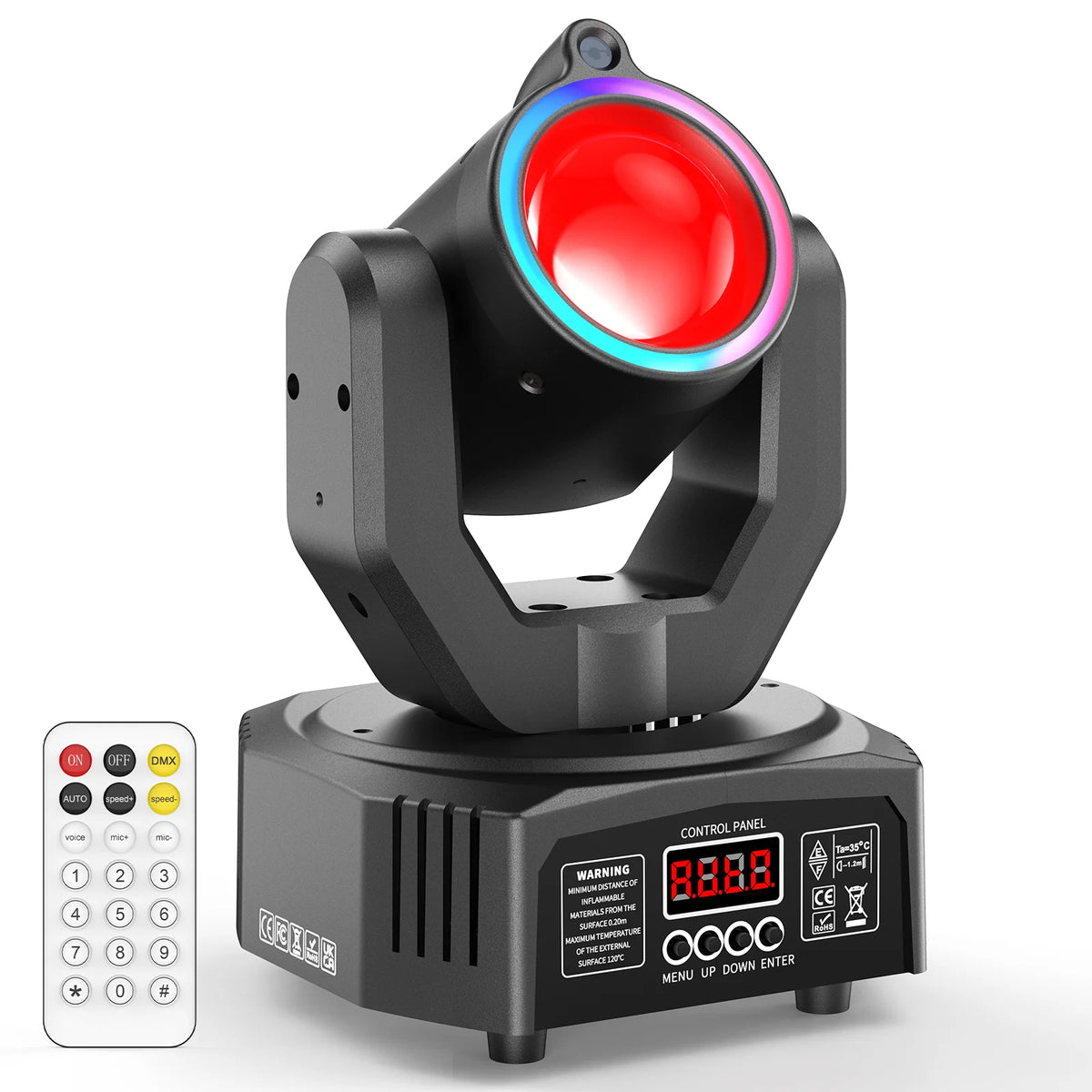 U'King Mini 30W Spot Beam Moving Head Light LED 4IN1 RGBW Effect Strobe Stage Light DMX Sound Activated DJ Disco Bar Party Light
