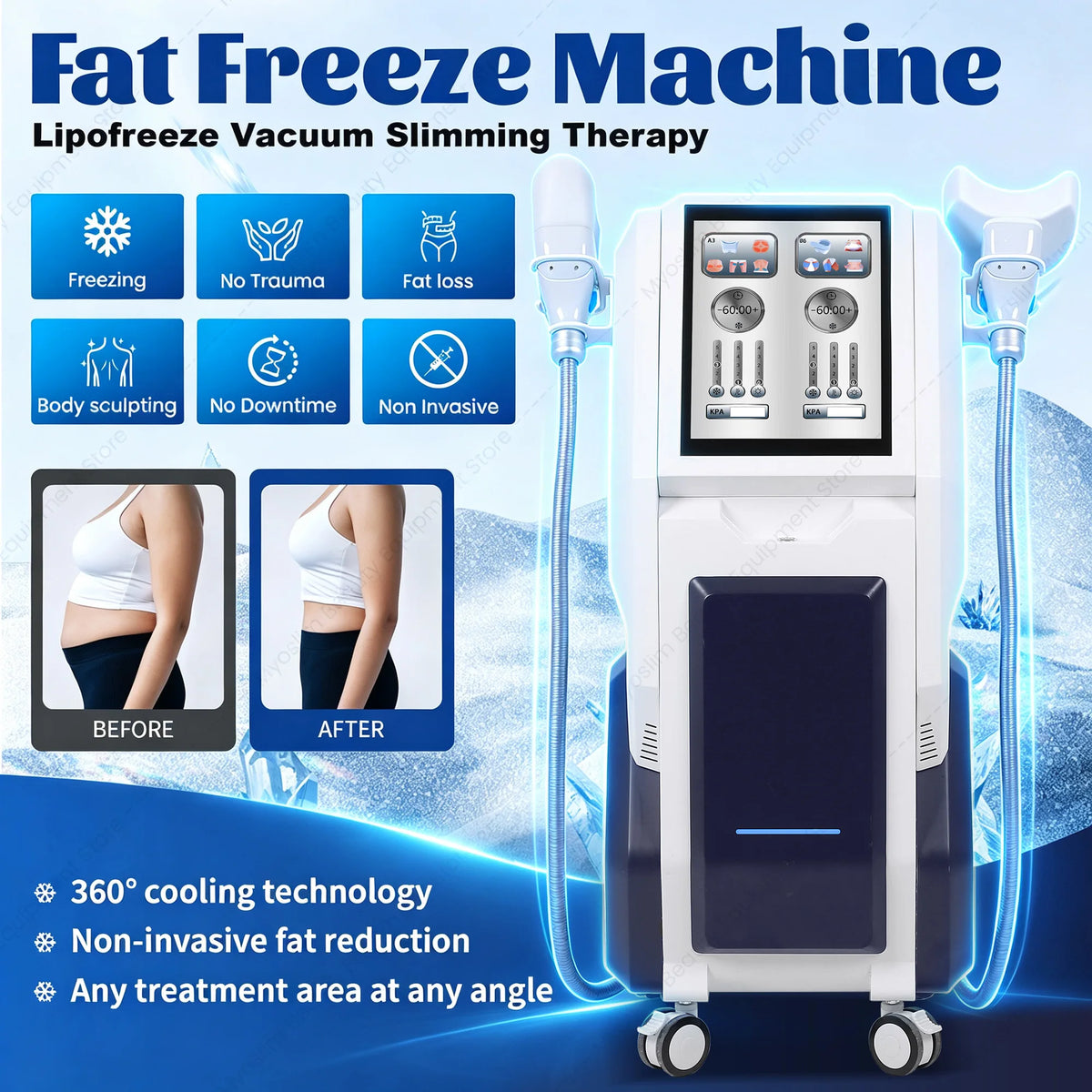 EMS RF Vacuum Inner Ball Roller 360 Degree Rolling Cellulite Massage Weights Loss Machine Body Muscle Body Slimming Fat Removal