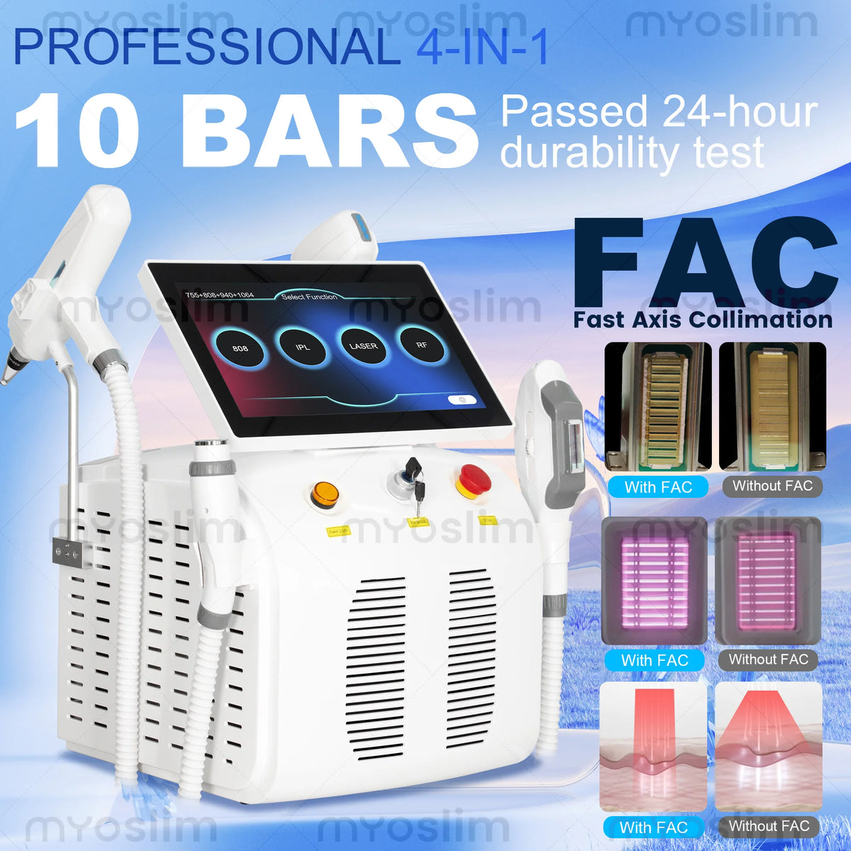 4-In-1 Soprano Titanium Hair Removal Professional Diode Pico Laser IPL Nd Yag Picosecond Opt Hair Removal Tattoo Removal