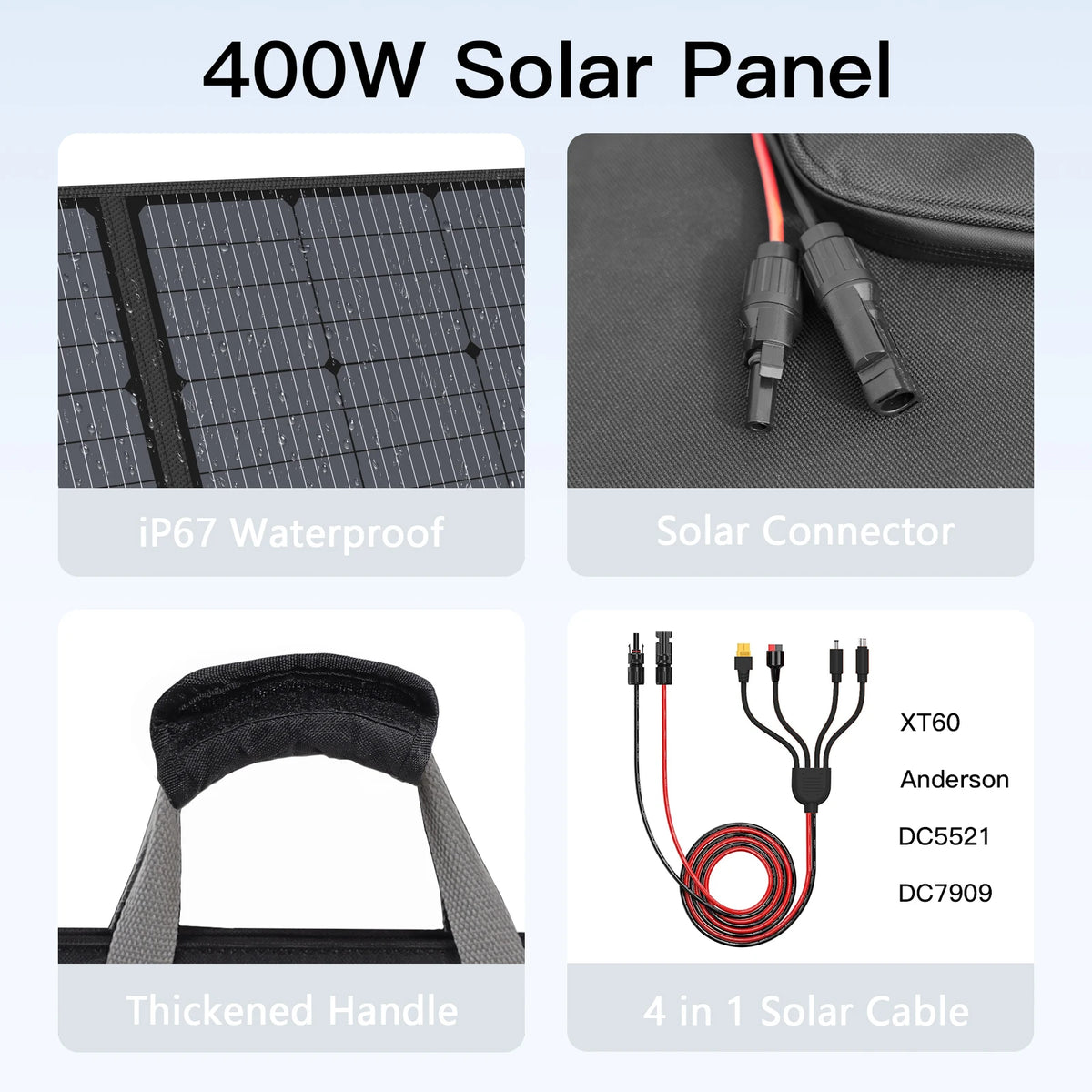 MHPOWOS 400W Foldable Solar Panel