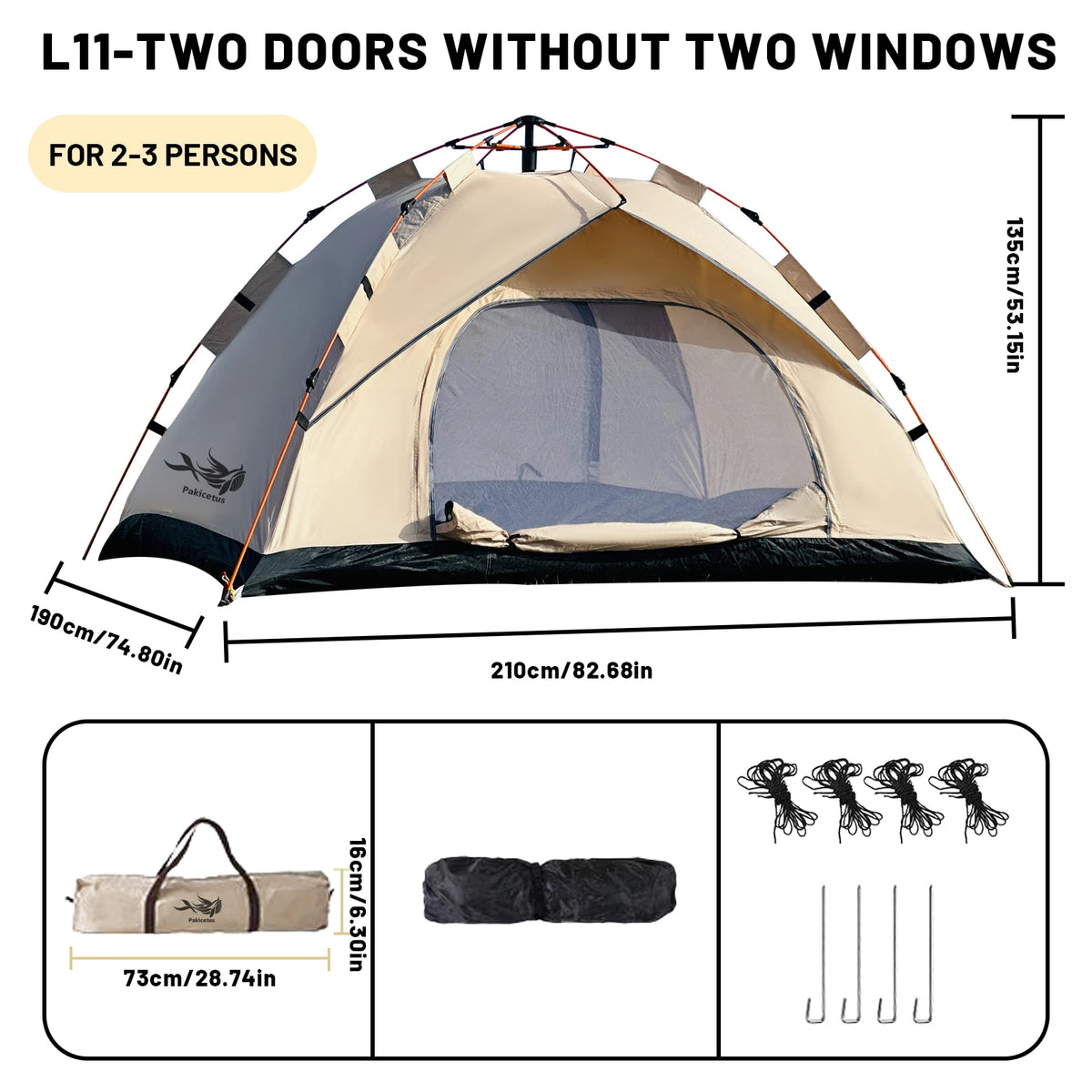 Pakicetus Automatic Pop Up Camping Tent