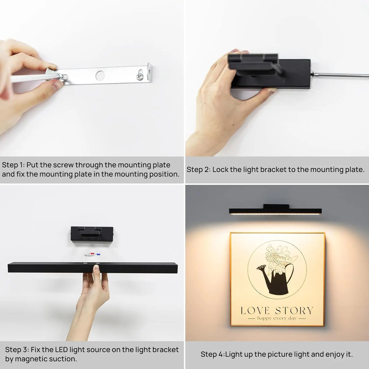 PRTILOUD Wireless Dimmable Picture Light With Remote