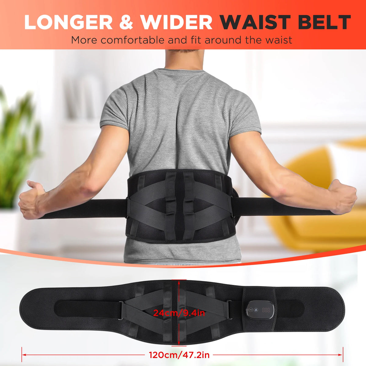 Hailicare Heated Lumbar Support Belt With Vibration
