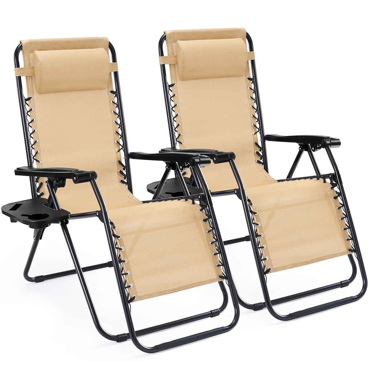 JHK Zero Gravity Outdoor Recliner Chair With Tray